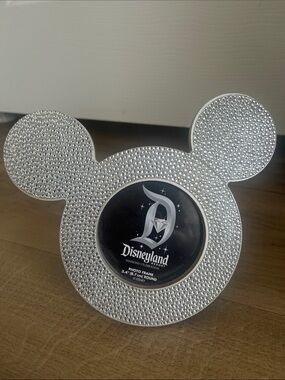 Disneyland Rhinestone Silver Mickey Ear Photo Frame Travel Souvenir Cute Gift